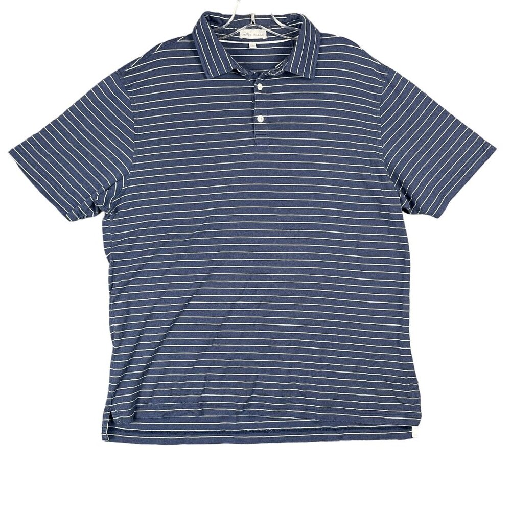 Peter Millar Mens Shirt L Stripes Dad Golf Everyday Casual Capsule Linen Blend
